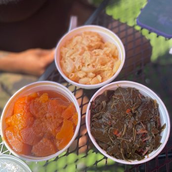 Yams (Sweet Potatoes) Collard Greens Mac n Cheese